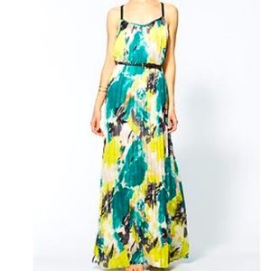 SABINE Pleated Maxi dress Sz M